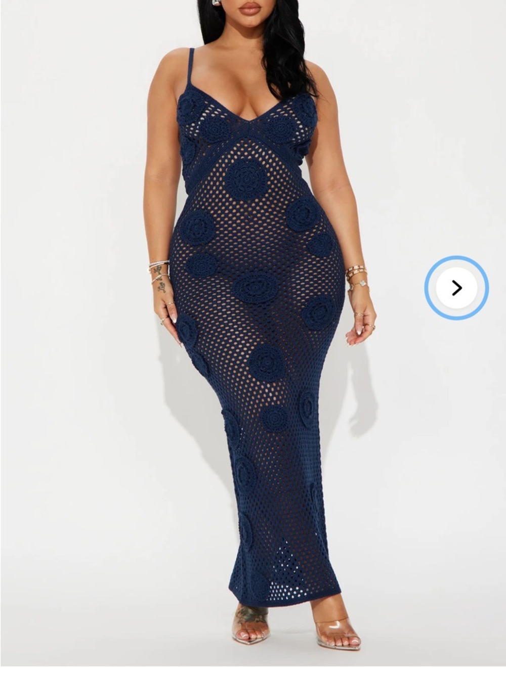 Fashion Nova Mykonos Crochet Maxi Dress Size Medium